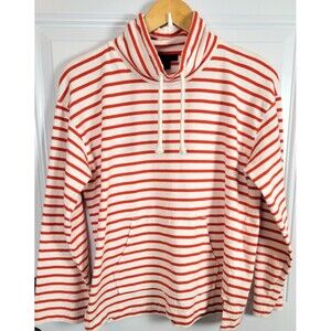 J. Crew Womens Stripped Funnelneck Sweatshirt Size S Nautical